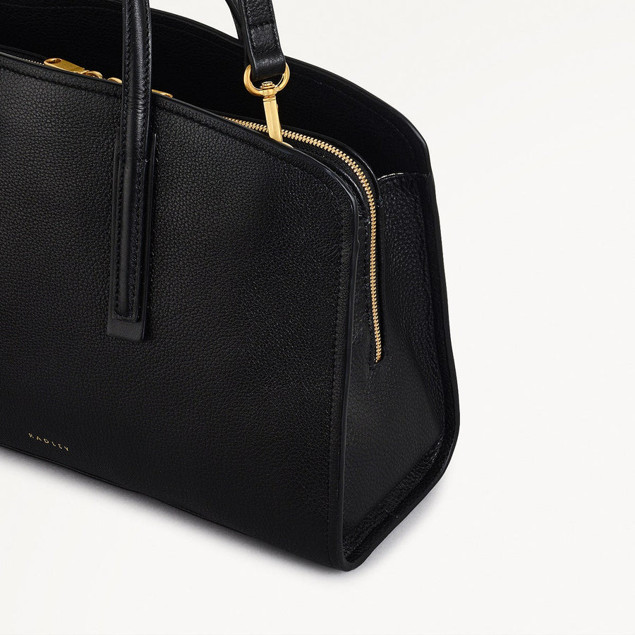 Arragon Row Fabric Medium Zip Around Grab Bag in Black - 111713