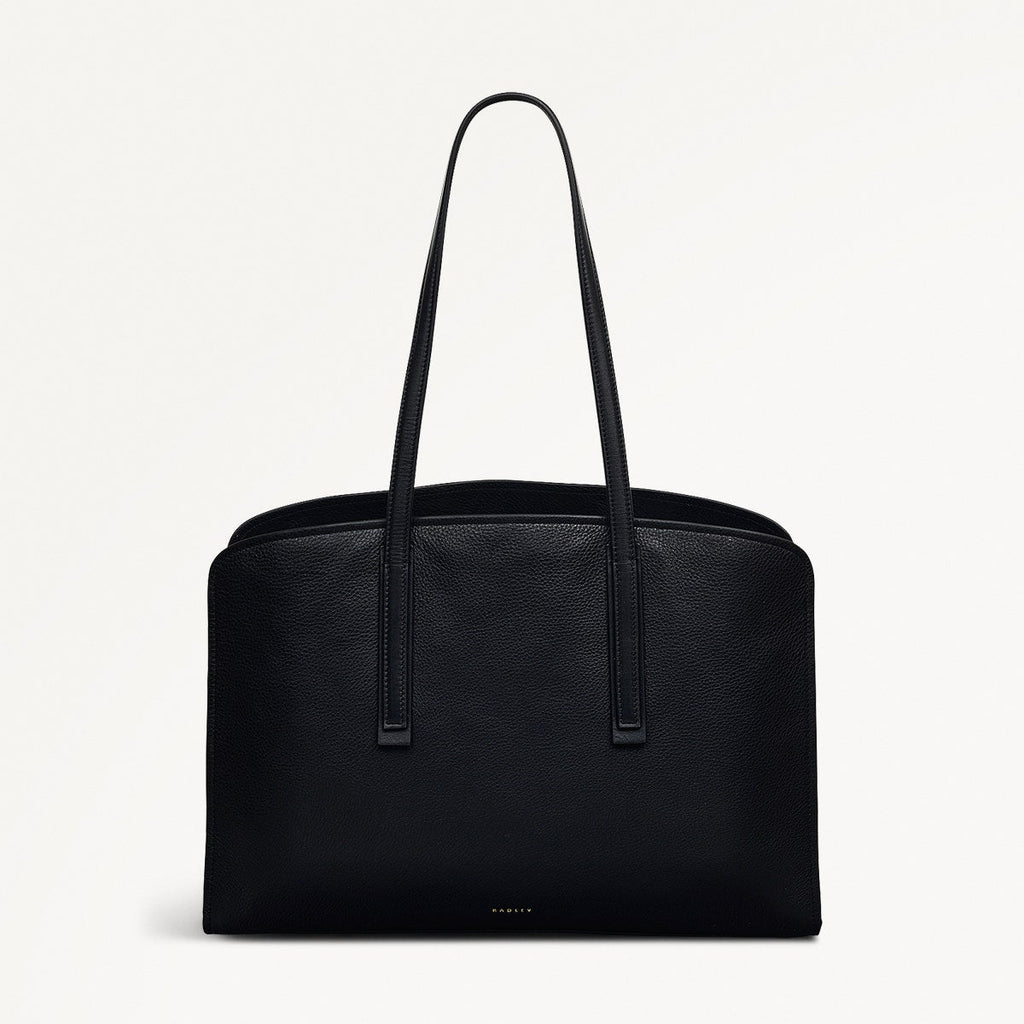 Arragon Row Fabric Large Laptop Shoulder Bag in Black - 111716