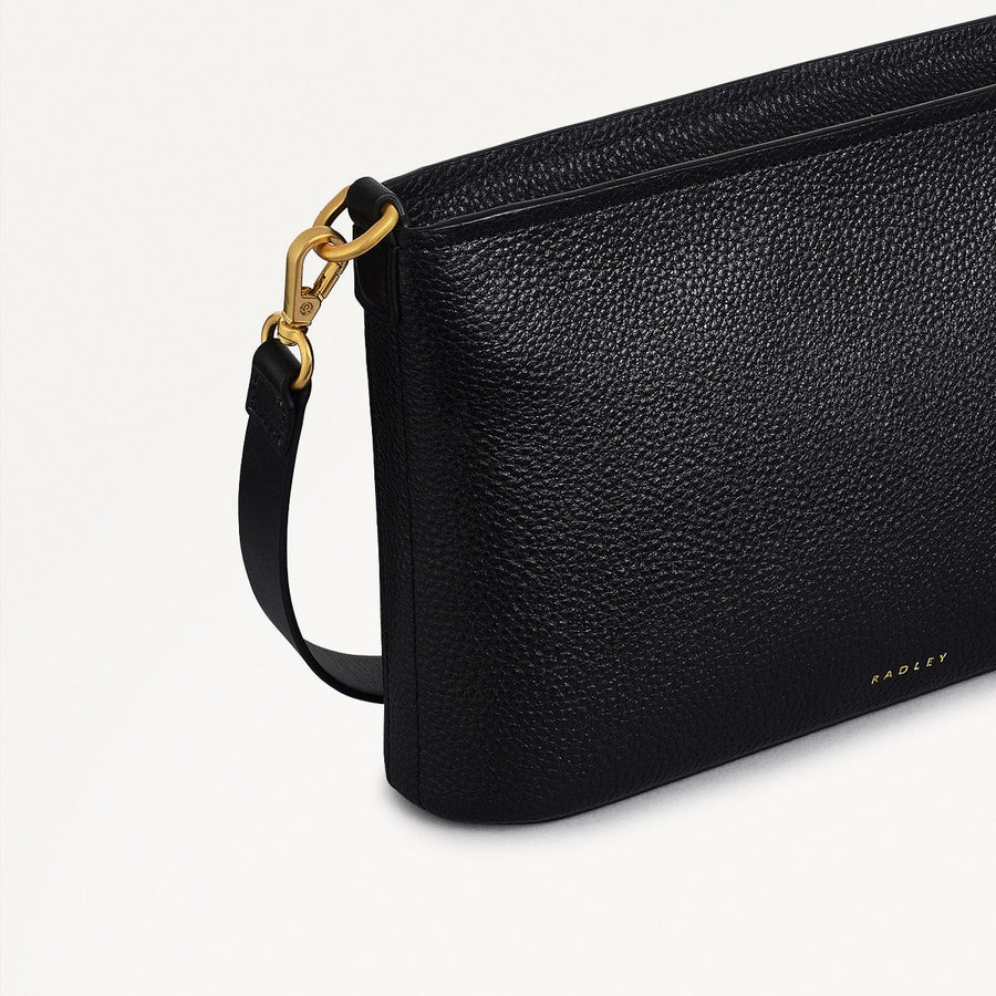 Newton Avenue Fabric Small Ziptop Cross Body Bag in Black - 111720