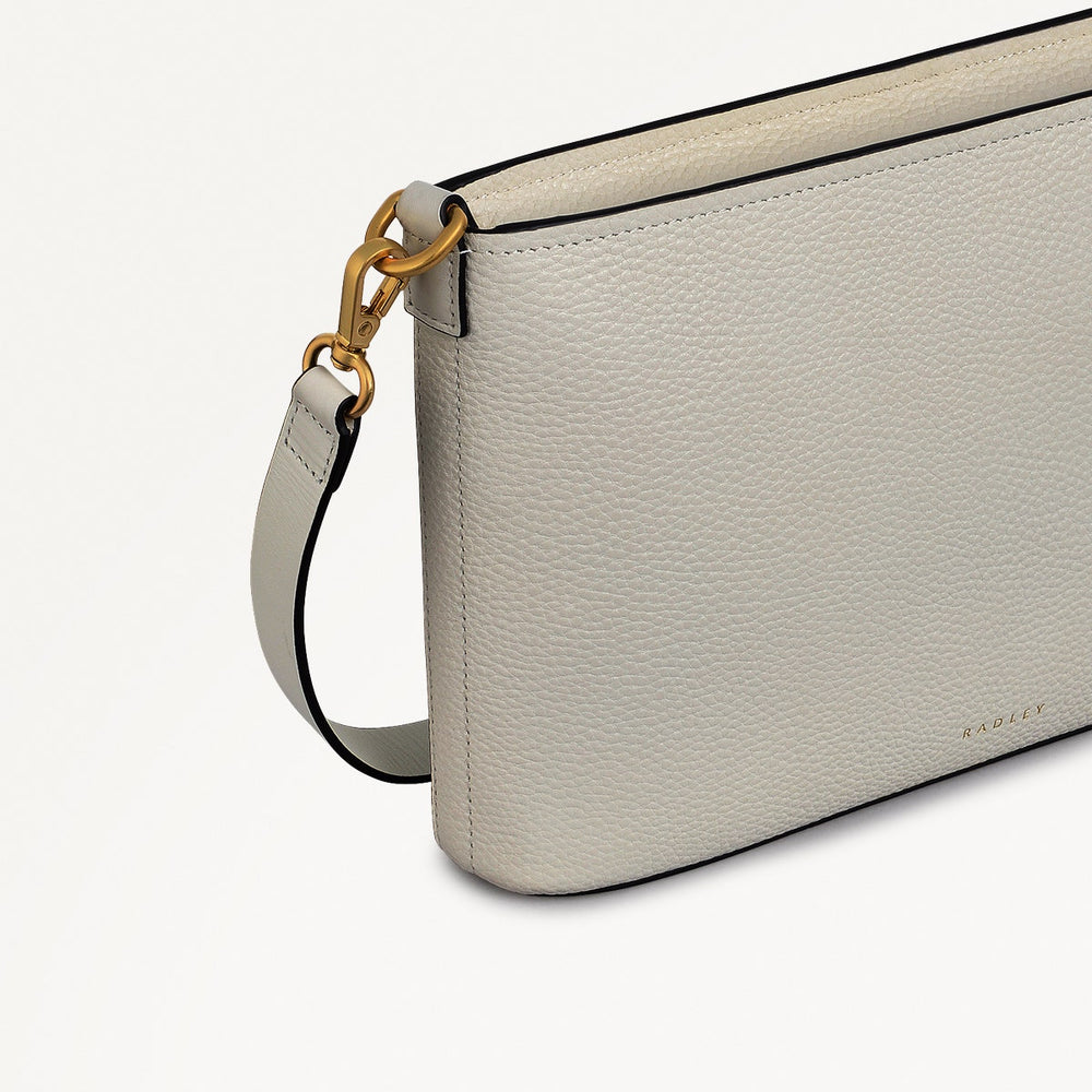 Newton Avenue Fabric Small Ziptop Cross Body Bag in Chalk - 111723