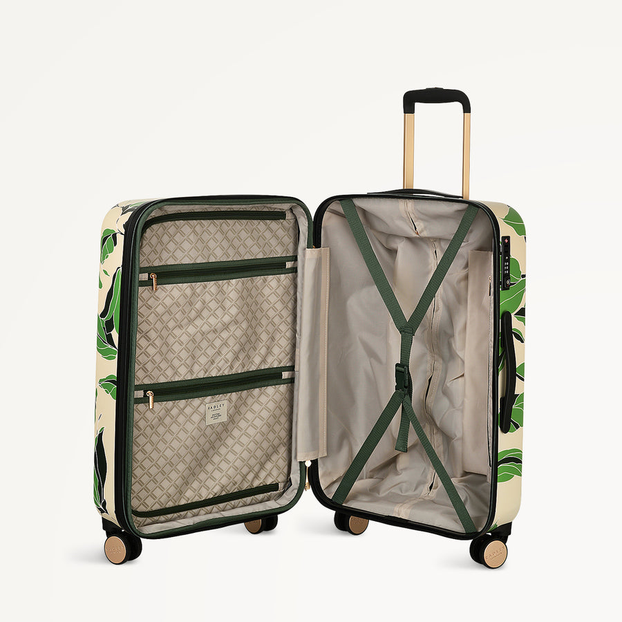 Southwell Gardens - Floral 4 Wheel Medium Suitcase Stone - 111735