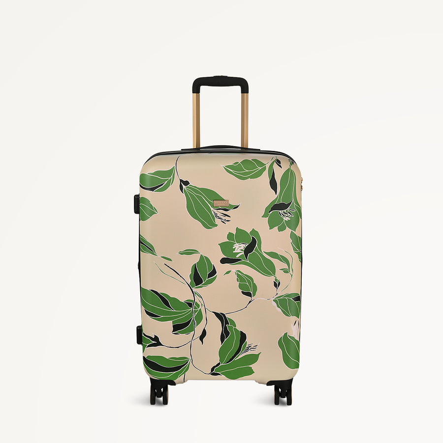 Southwell Gardens - Floral 4 Wheel Medium Suitcase Stone - 111735