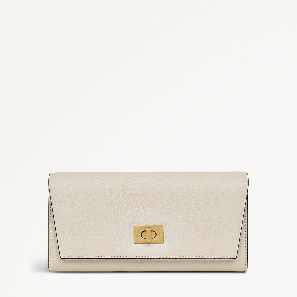 Brook Avenue Leather Large Flapover Wallet in Chalk - 111763