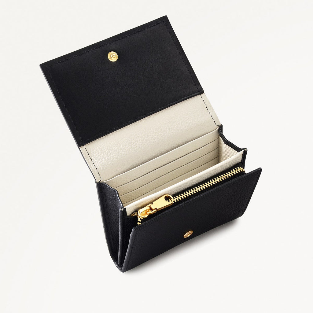 Holmes Avenue Leather Medium Flapover Wallet in Black - 111766