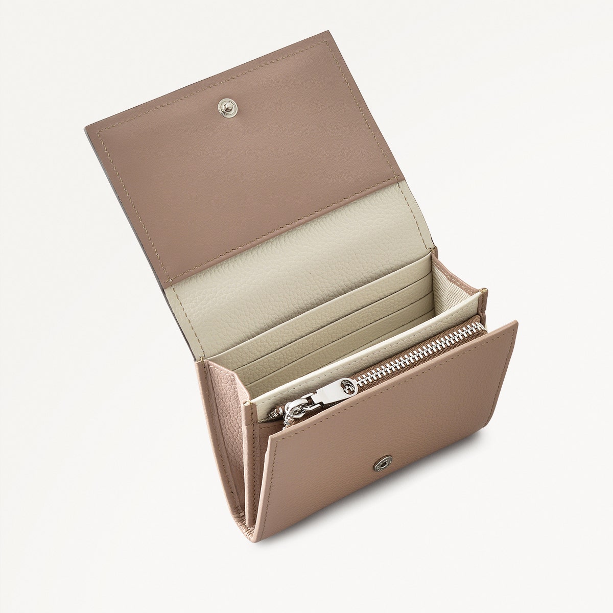 Holmes Avenue Leather Medium Flapover Wallet in Latte - 111768