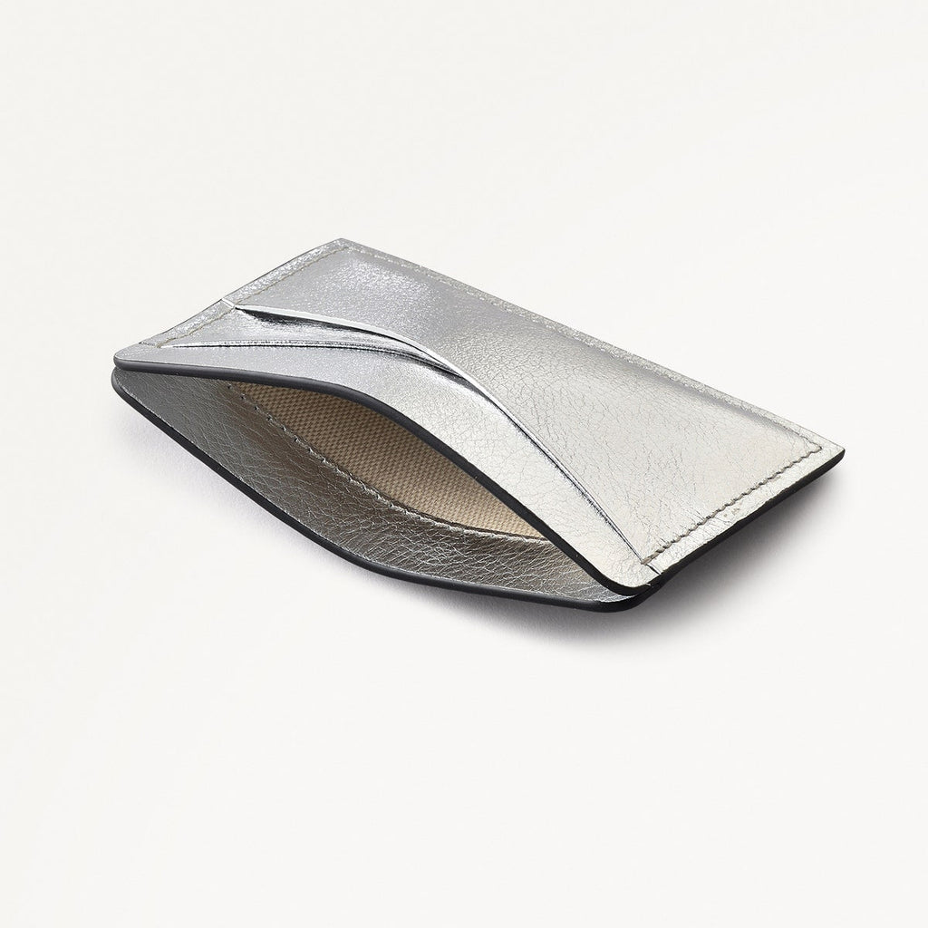 Holmes Avenue Leather Small Card Holder in Silver - 111774