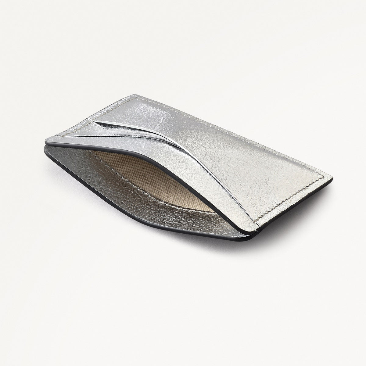 Holmes Avenue Leather Small Card Holder in Silver - 111774