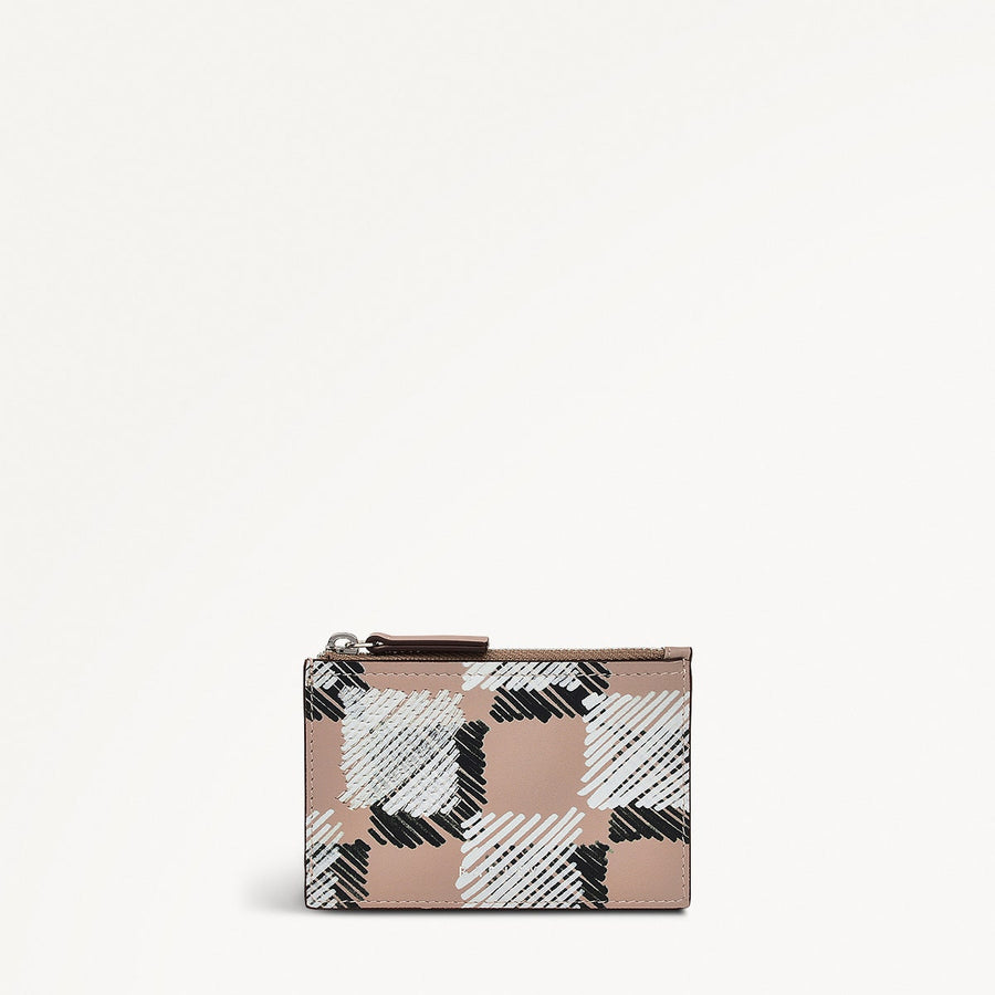 Check Me Out Leather Small Ziptop Coin Purse in Latte - 111776