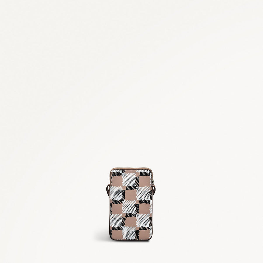 Check Me Out Leather Medium Phone Cross Body Bag in Latte - 111777