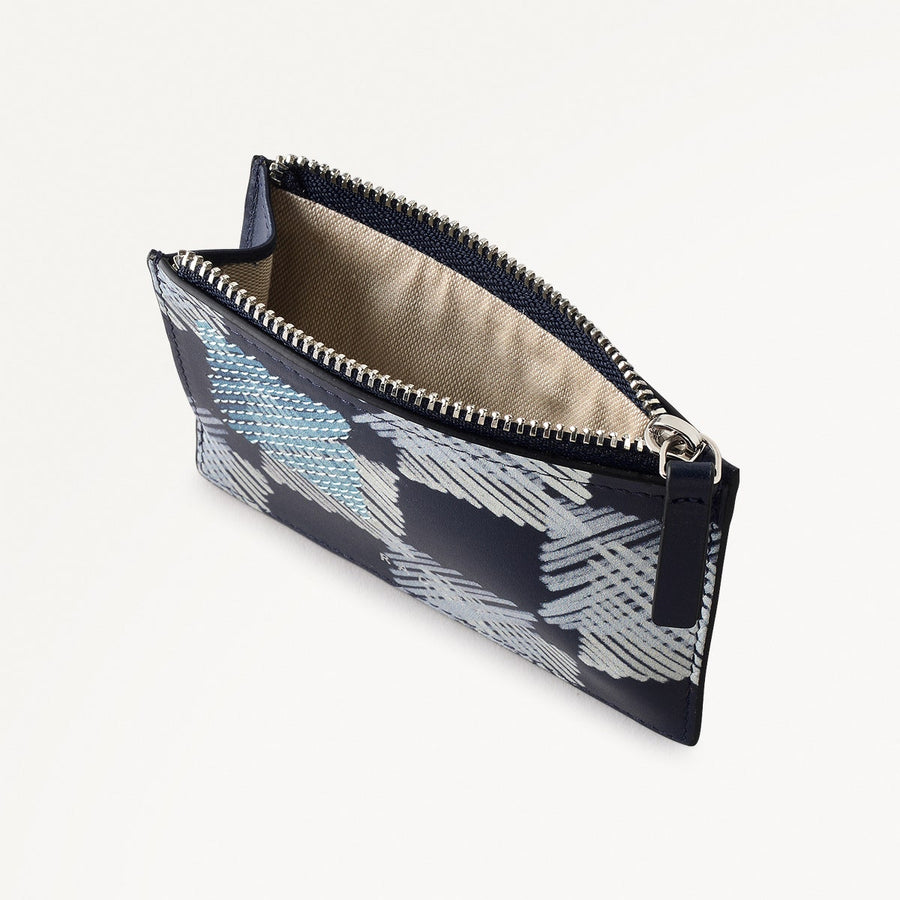 Check Me Out Leather Small Ziptop Coin Purse in Ink - 111779