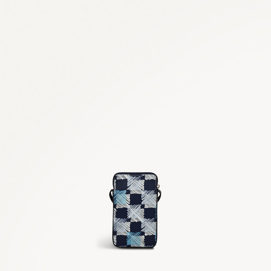 Check Me Out Leather Medium Phone Cross Body Bag in Ink - 111780