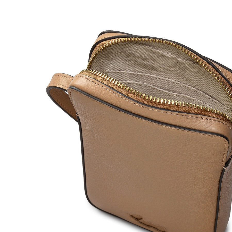 Radley Cookie Cutter - Protect Leather Medium Phone Cross Body Bag in Biscuit - 111791