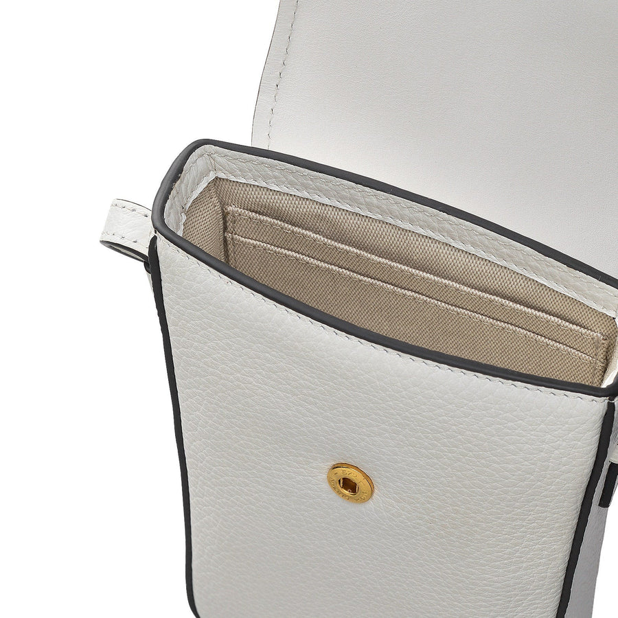Southland Avenue Leather Medium Phone Cross Body Bag in Bright White - 111804