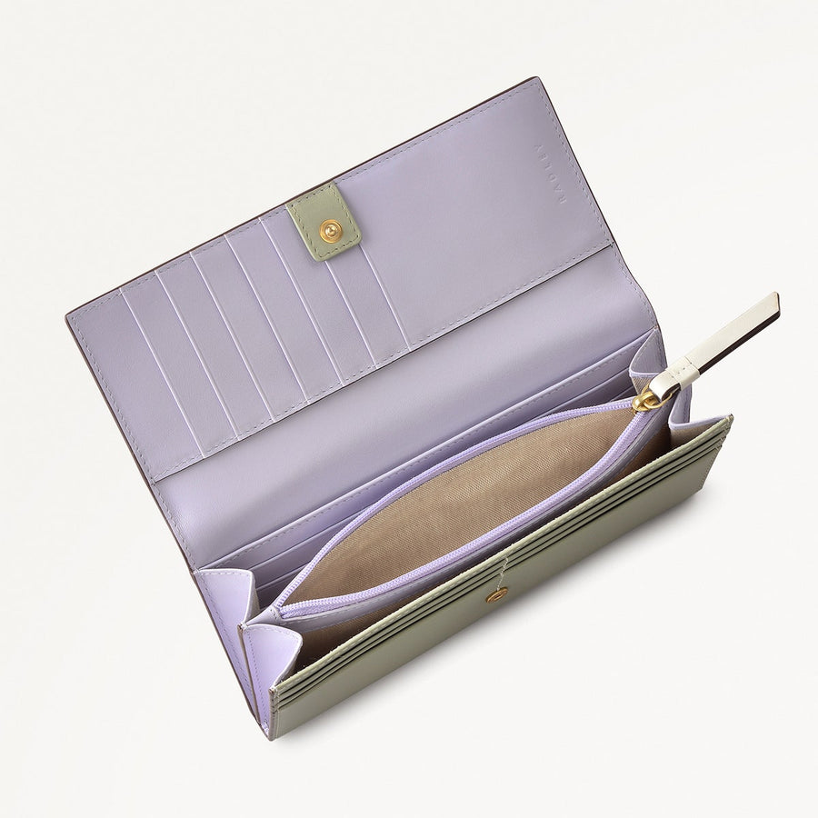 Face To Face Leather Large Flapover Wallet in Drizzle - 111809