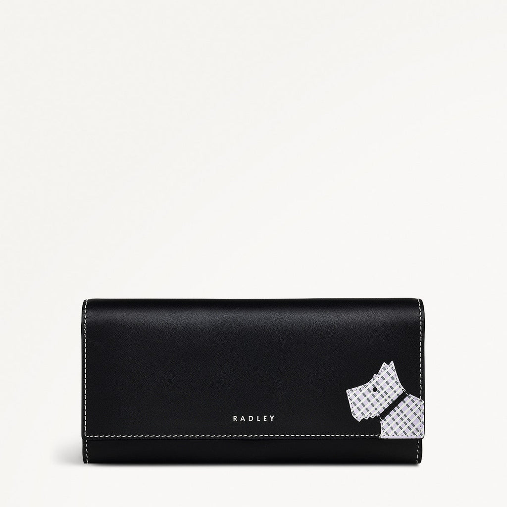 Face To Face Leather Large Flapover Wallet in Black - 111811