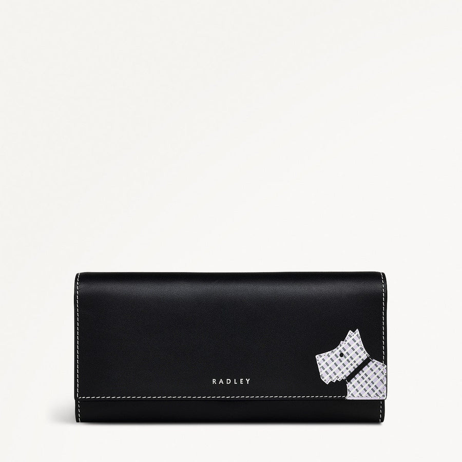 Face To Face Leather Large Flapover Wallet in Black - 111811