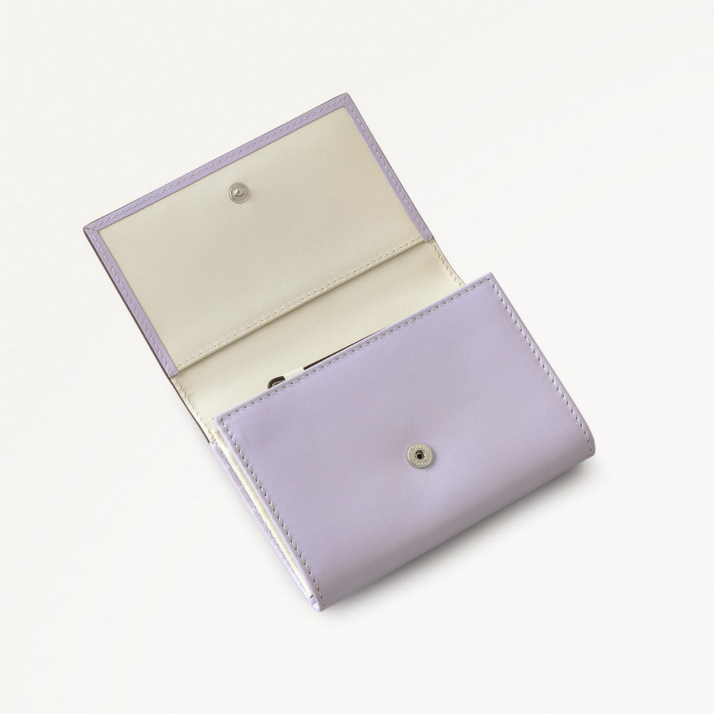 Face To Face Leather Medium Flapover Wallet in Bellflower - 111812