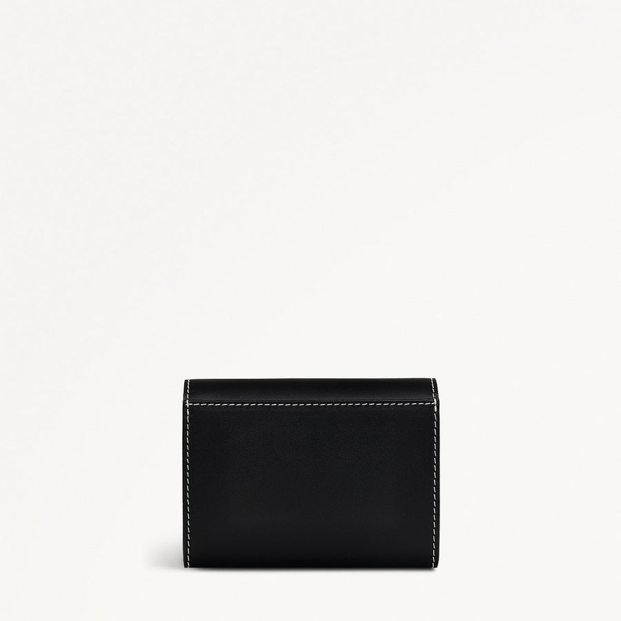 Face To Face Leather Medium Flapover Wallet in Black - 111813