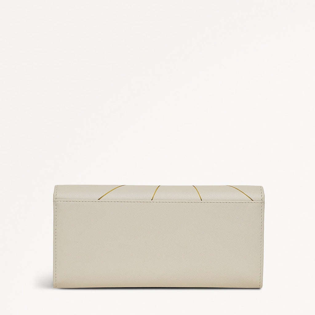 Lavender Fields Leather Large Flapover Wallet in Chalk - 111817
