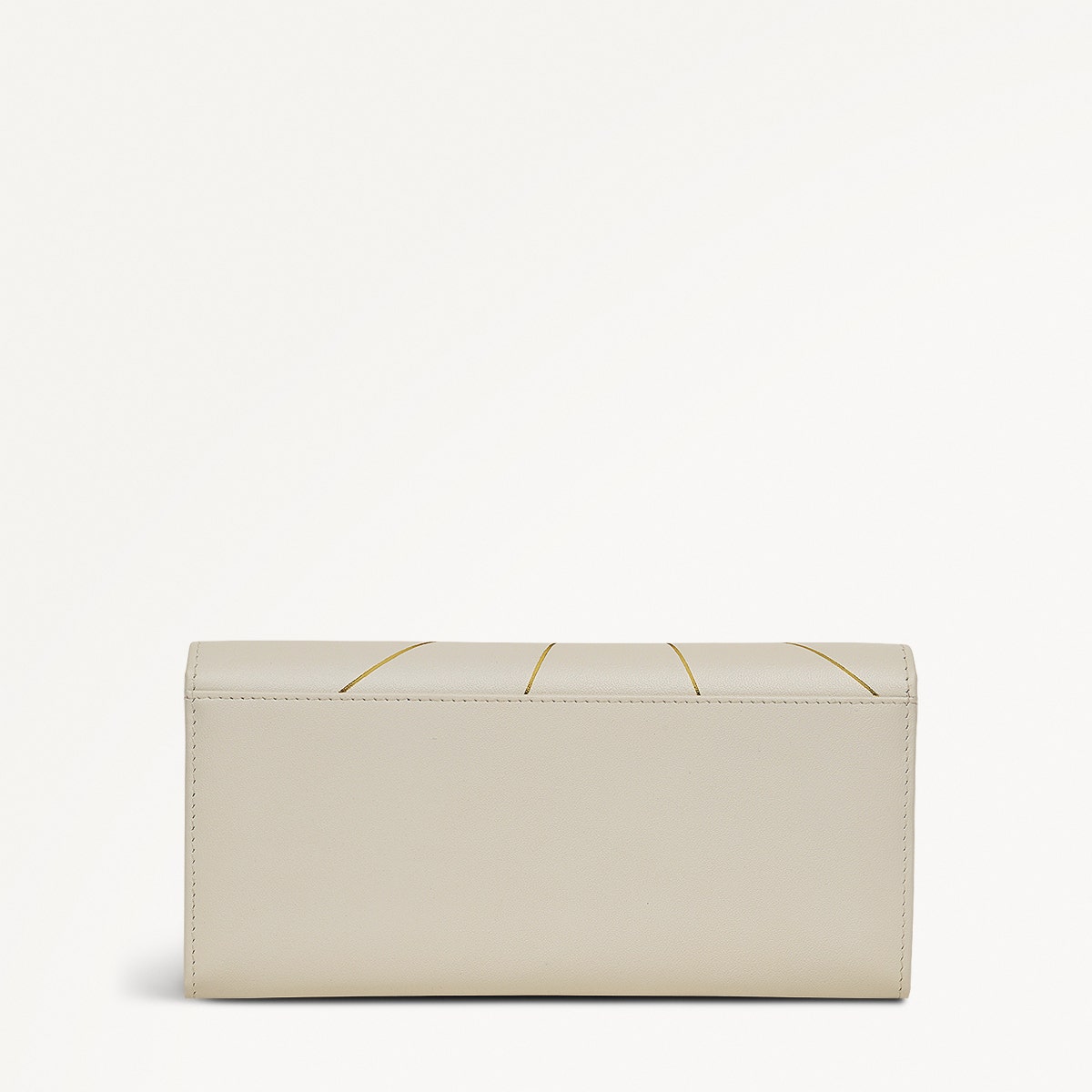 Lavender Fields Leather Large Flapover Wallet in Chalk - 111817