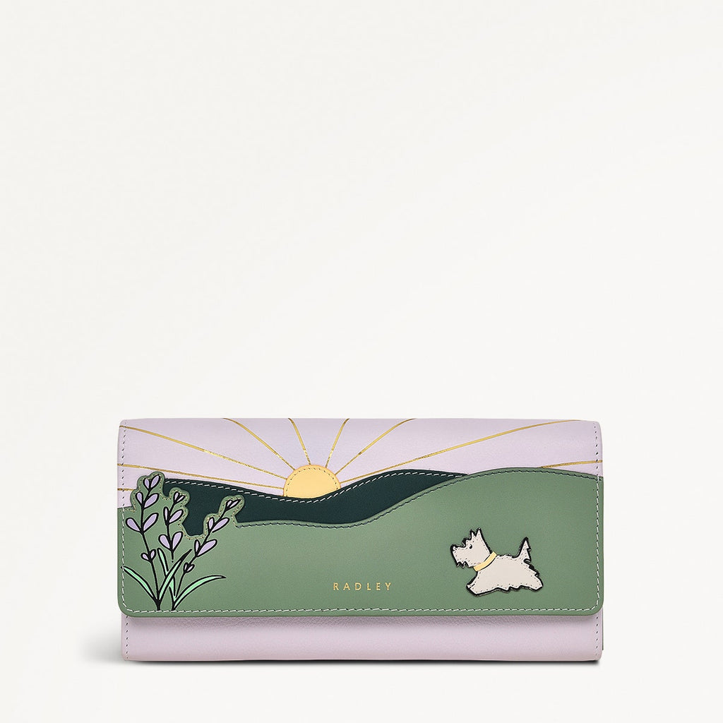 Lavender Fields Leather Large Flapover Wallet in Orchid - 111818