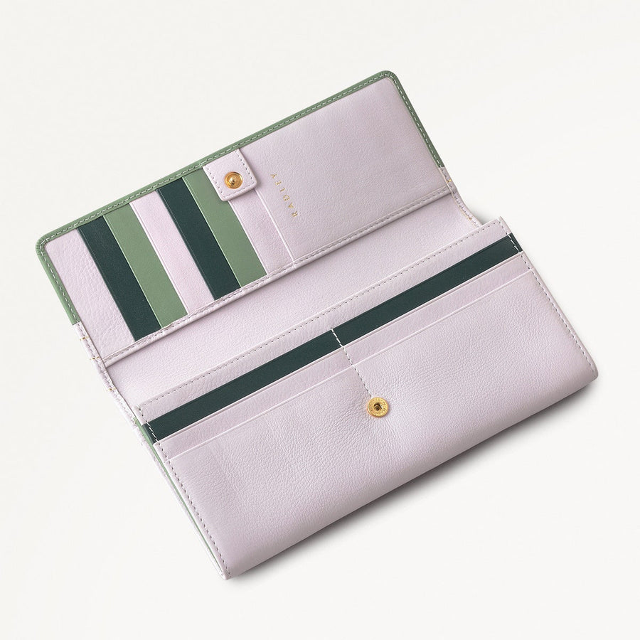 Lavender Fields Leather Large Flapover Wallet in Orchid - 111818