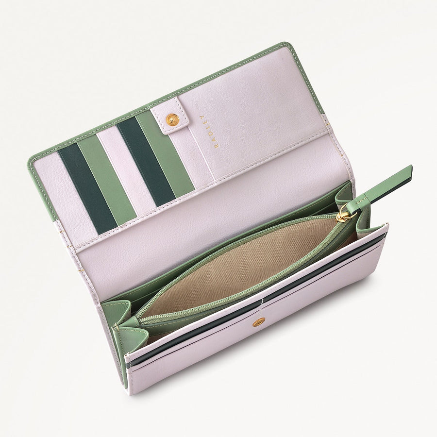 Lavender Fields Leather Large Flapover Wallet in Orchid - 111818