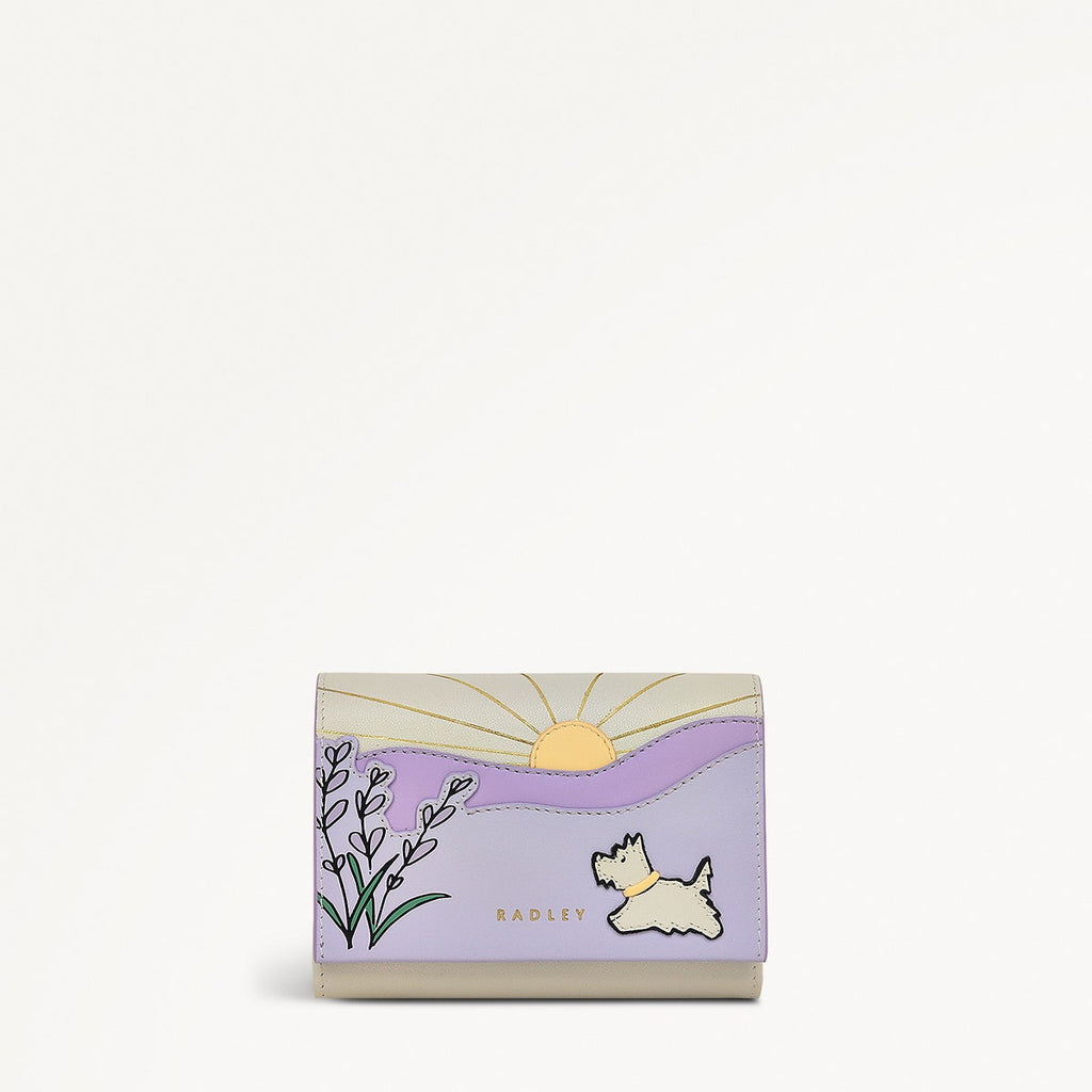 Lavender Fields Leather Medium Flapover Wallet in Chalk - 111819