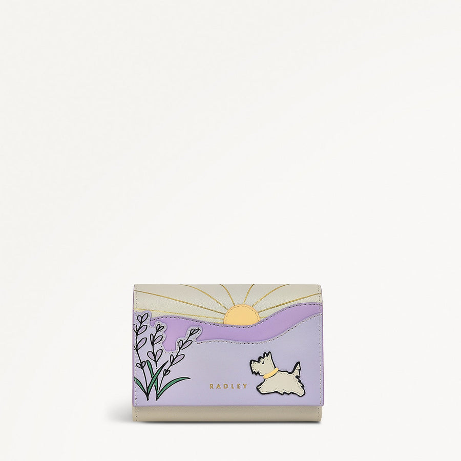 Lavender Fields Leather Medium Flapover Wallet in Chalk - 111819