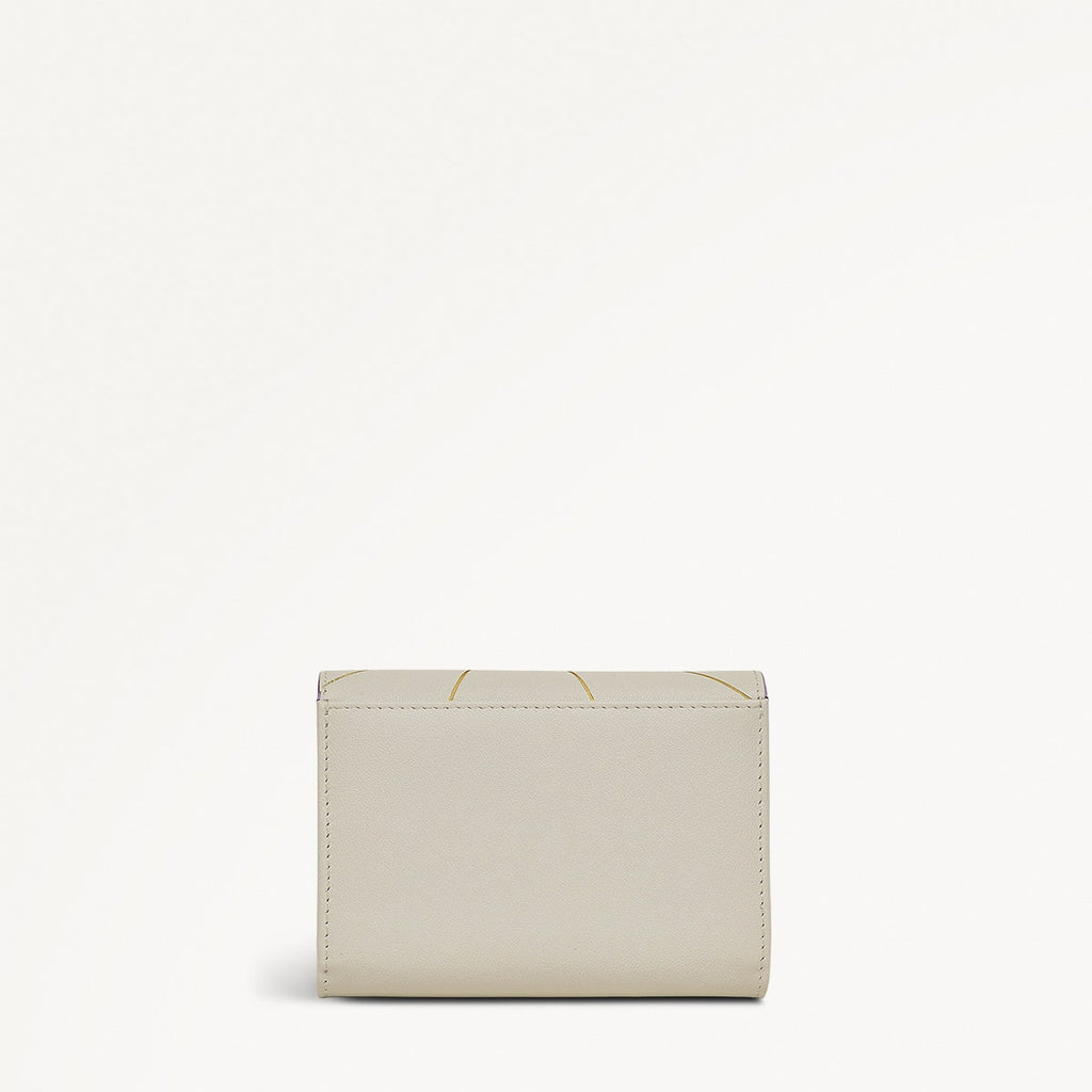 Lavender Fields Leather Medium Flapover Wallet in Chalk - 111819