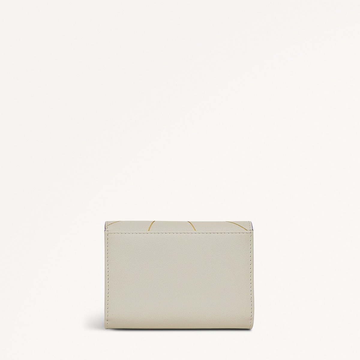 Lavender Fields Leather Medium Flapover Wallet in Chalk - 111819