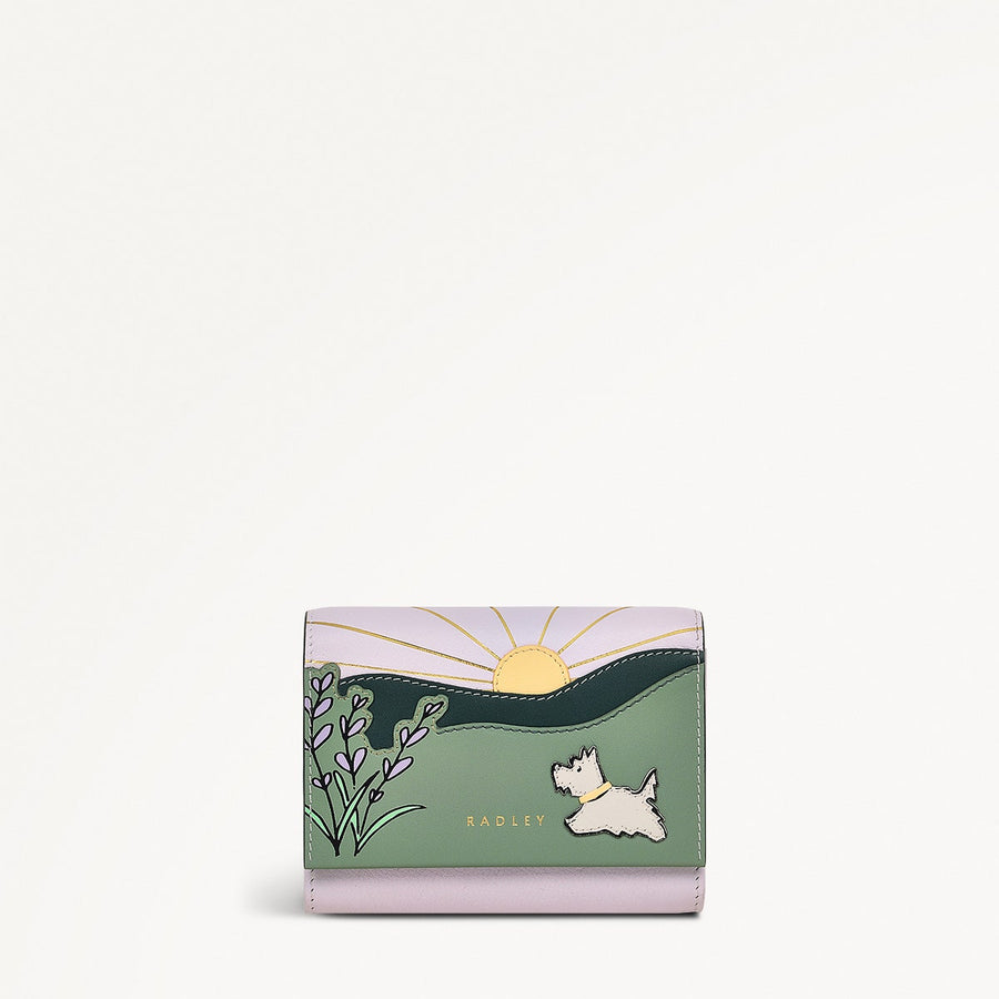 Lavender Fields Leather Medium Flapover Wallet in Orchid - 111820