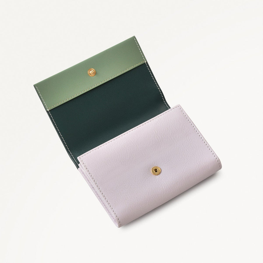 Lavender Fields Leather Medium Flapover Wallet in Orchid - 111820