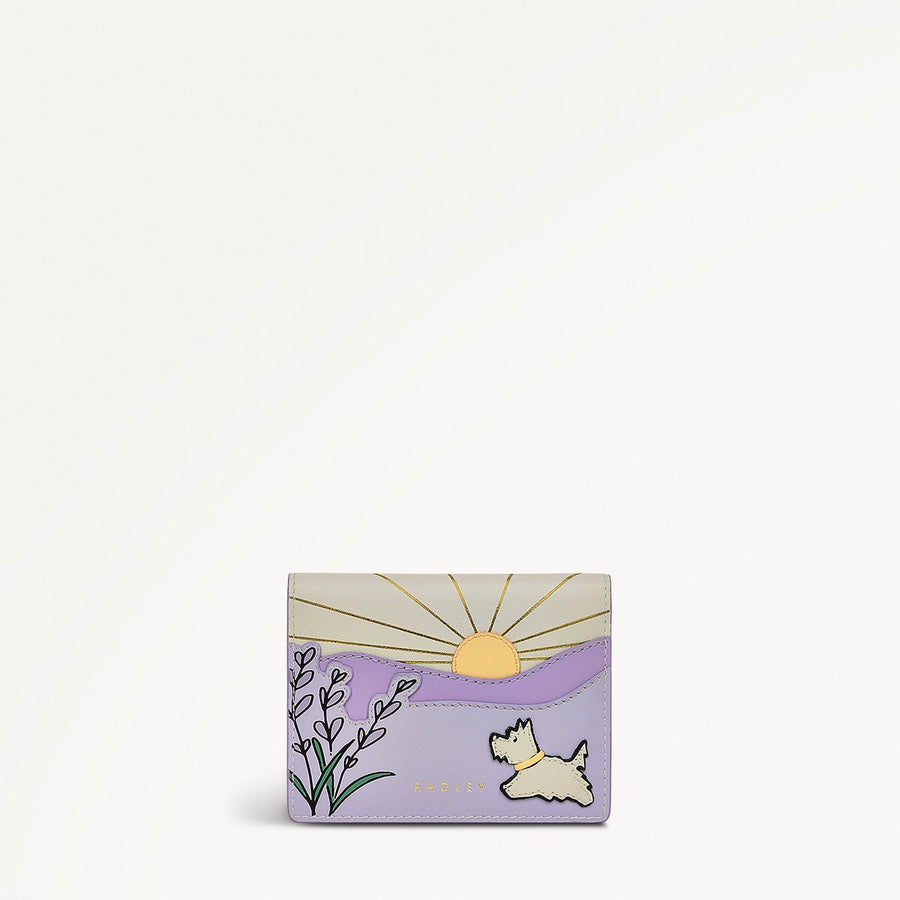 Lavender Fields Leather Small Card Holder in Chalk - 111821
