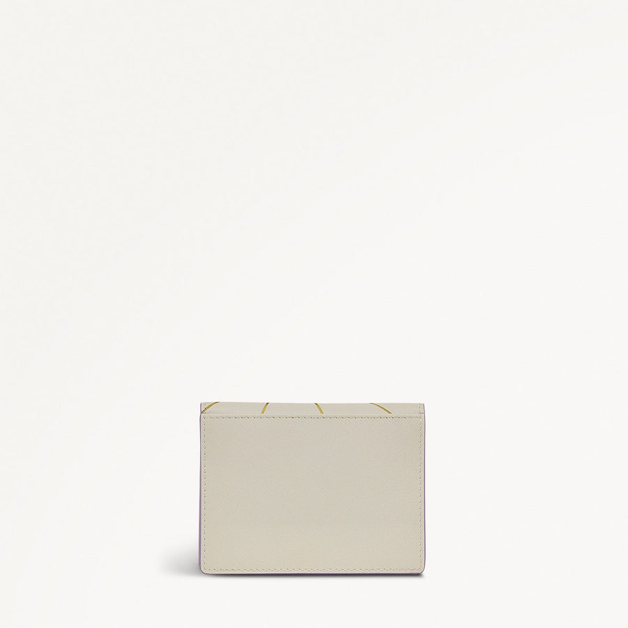Lavender Fields Leather Small Card Holder in Chalk - 111821