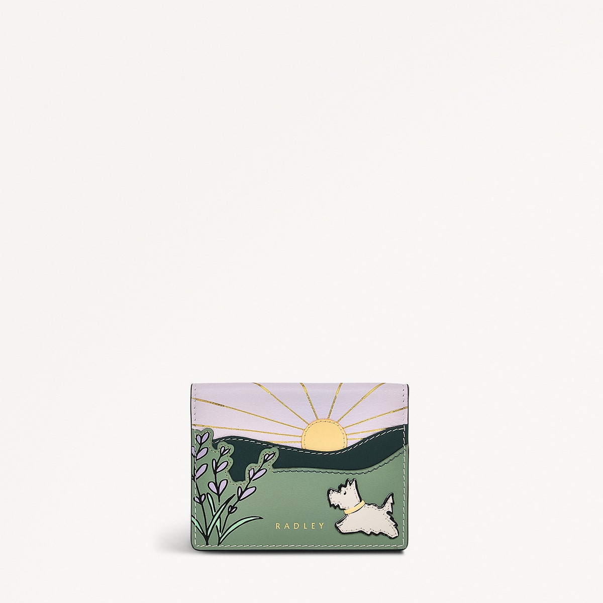 Lavender Fields Leather Small Card Holder in Orchid - 111822