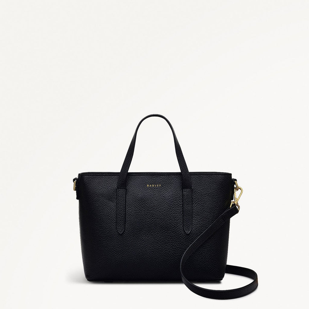 Silk Street Leather Small Open Top Multiway Bag in Black - 111823