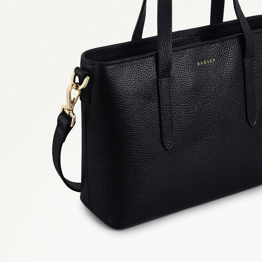 Silk Street Leather Small Open Top Multiway Bag in Black - 111823