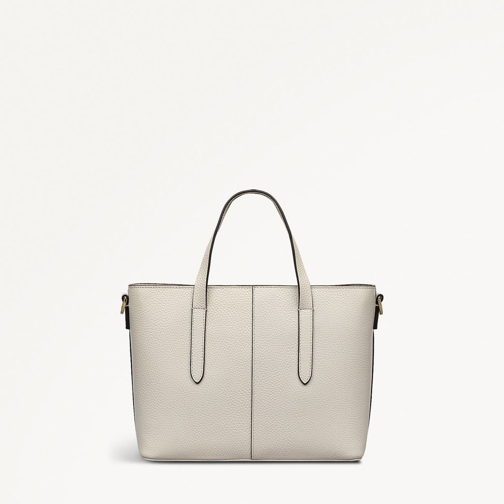 Silk Street Leather Small Open Top Multiway Bag in Chalk - 111824
