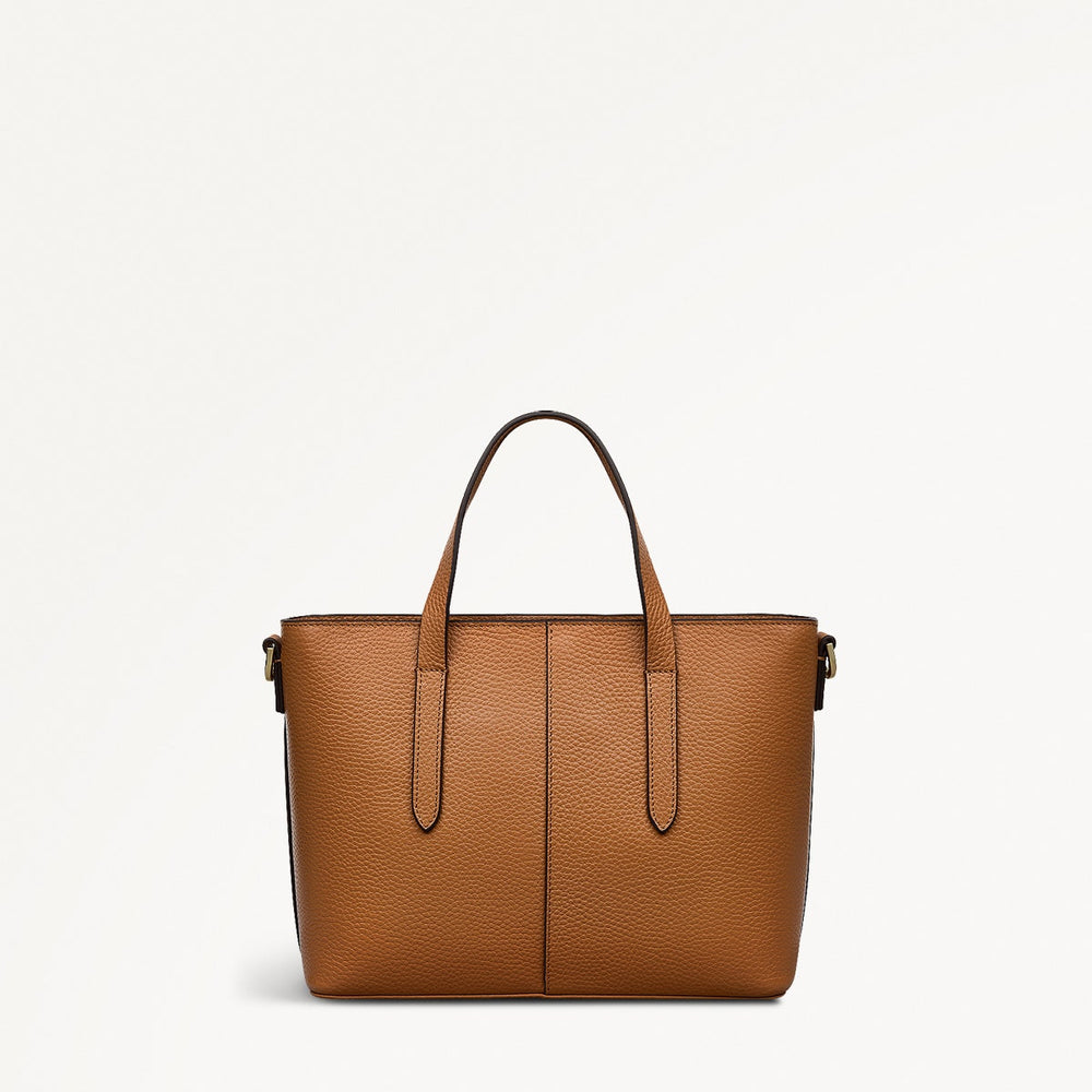 Silk Street Leather Small Open Top Multiway Bag in Caramel - 111825