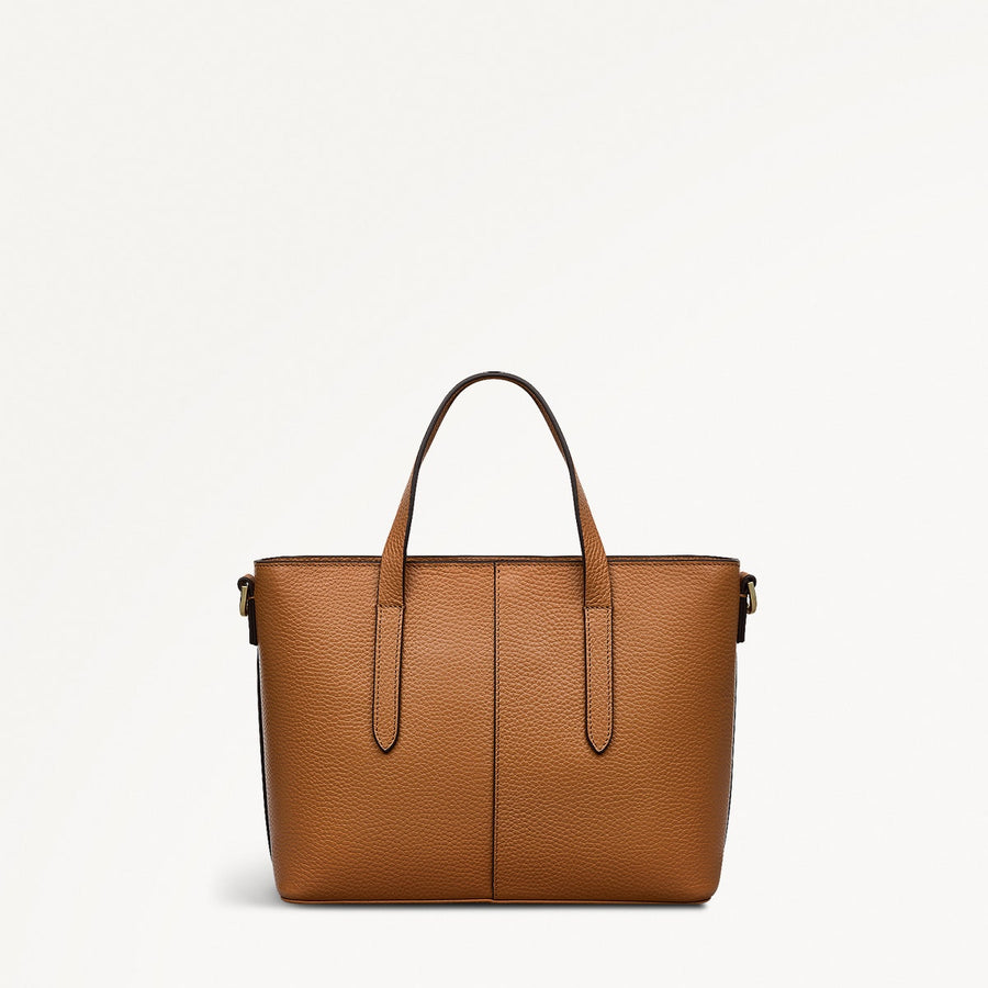 Silk Street Leather Small Open Top Multiway Bag in Caramel - 111825