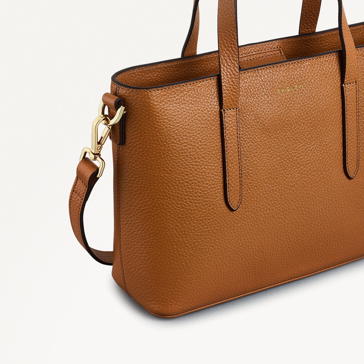 Silk Street Leather Small Open Top Multiway Bag in Caramel - 111825