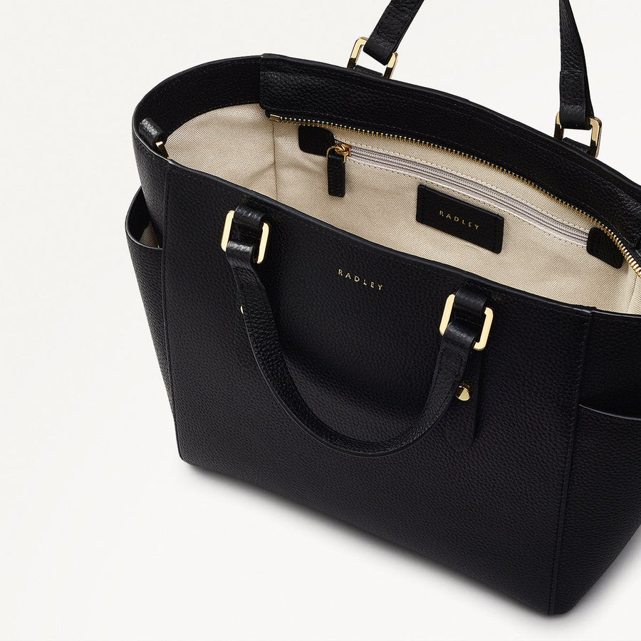 Silk Street Leather Medium Ziptop Multiway Bag in Black - 111826