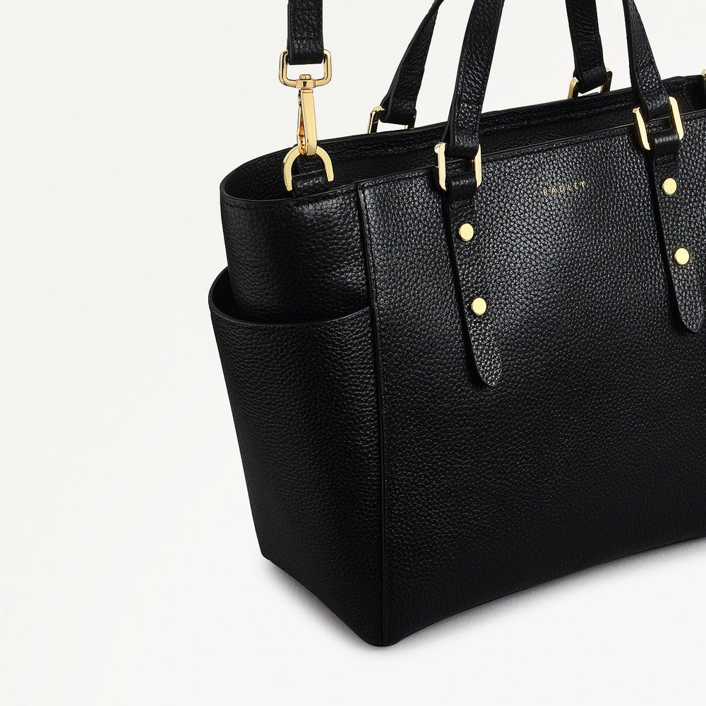 Silk Street Leather Medium Ziptop Multiway Bag in Black - 111826