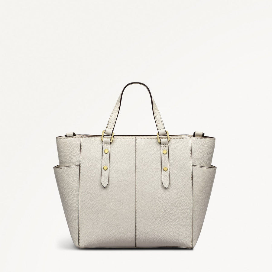 Silk Street Leather Medium Ziptop Multiway Bag in Chalk - 111827