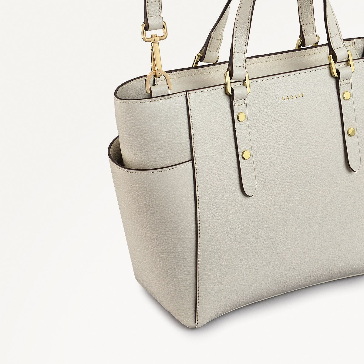 Silk Street Leather Medium Ziptop Multiway Bag in Chalk - 111827