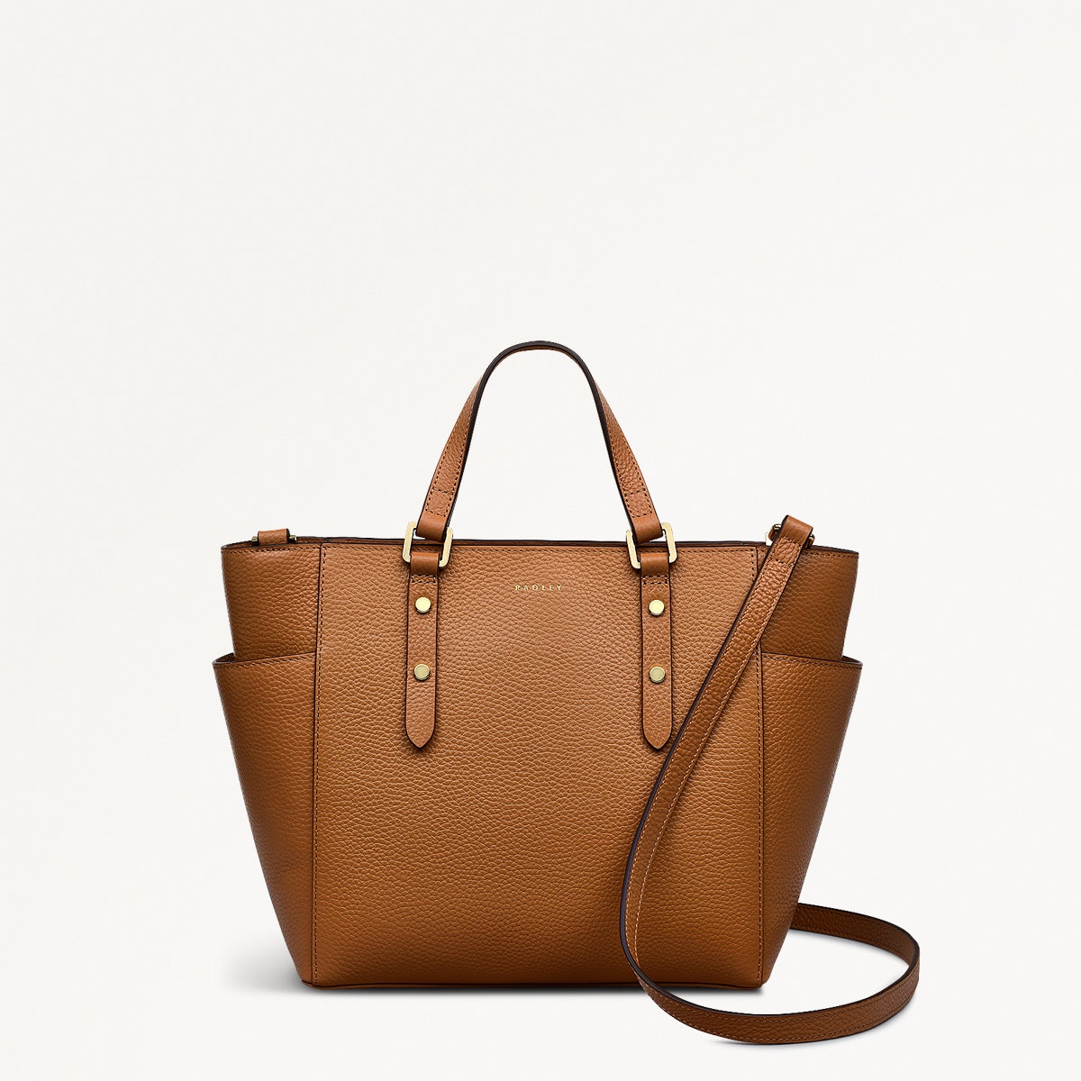 Silk Street Leather Medium Ziptop Multiway Bag in Caramel - 111828