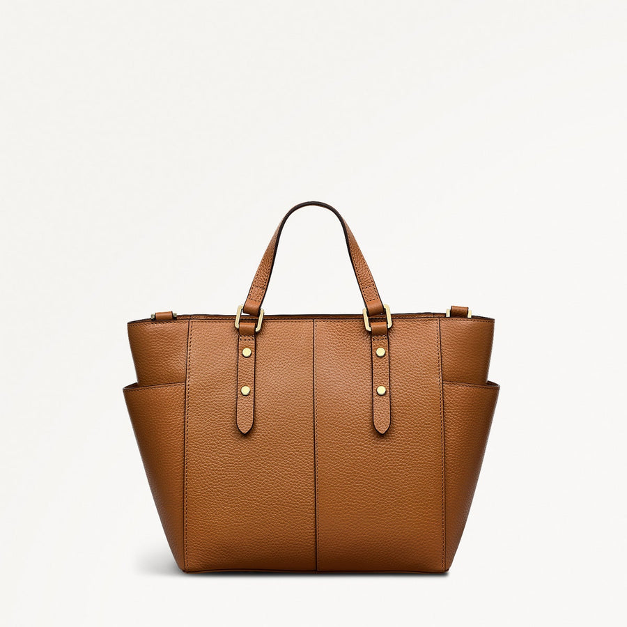 Silk Street Leather Medium Ziptop Multiway Bag in Caramel - 111828