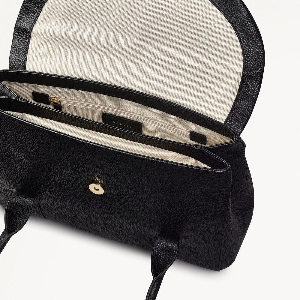 Briar Hill Leather Medium Flapover Shoulder Bag in Black - 111832