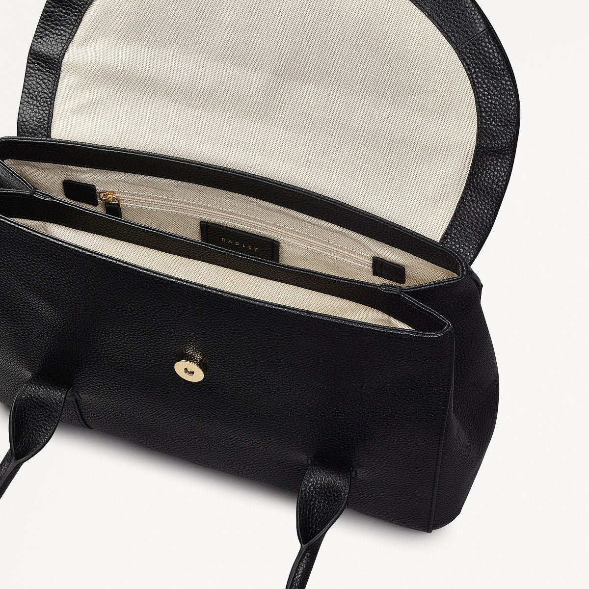 Briar Hill Leather Medium Flapover Shoulder Bag in Black - 111832